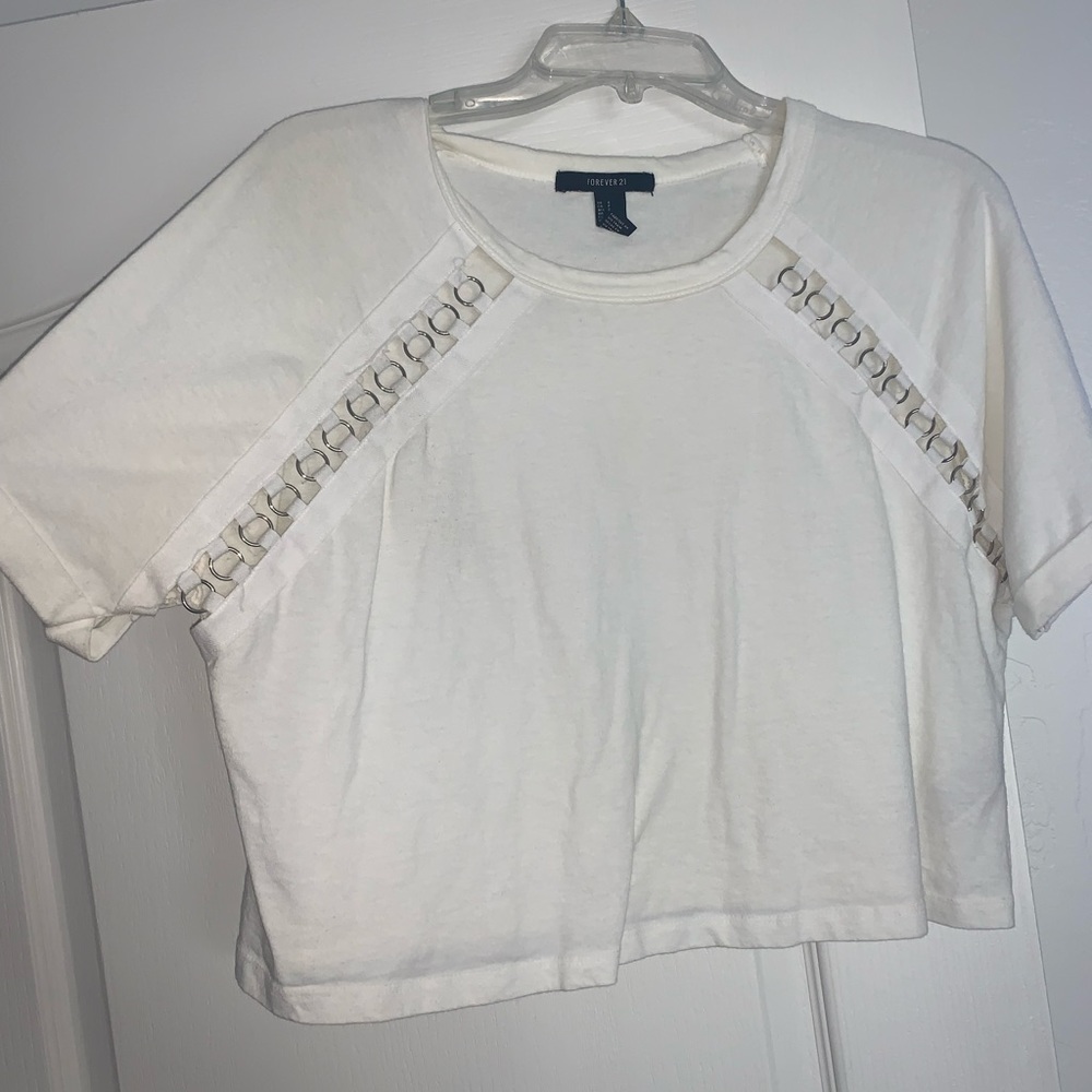 White Chained Crop top